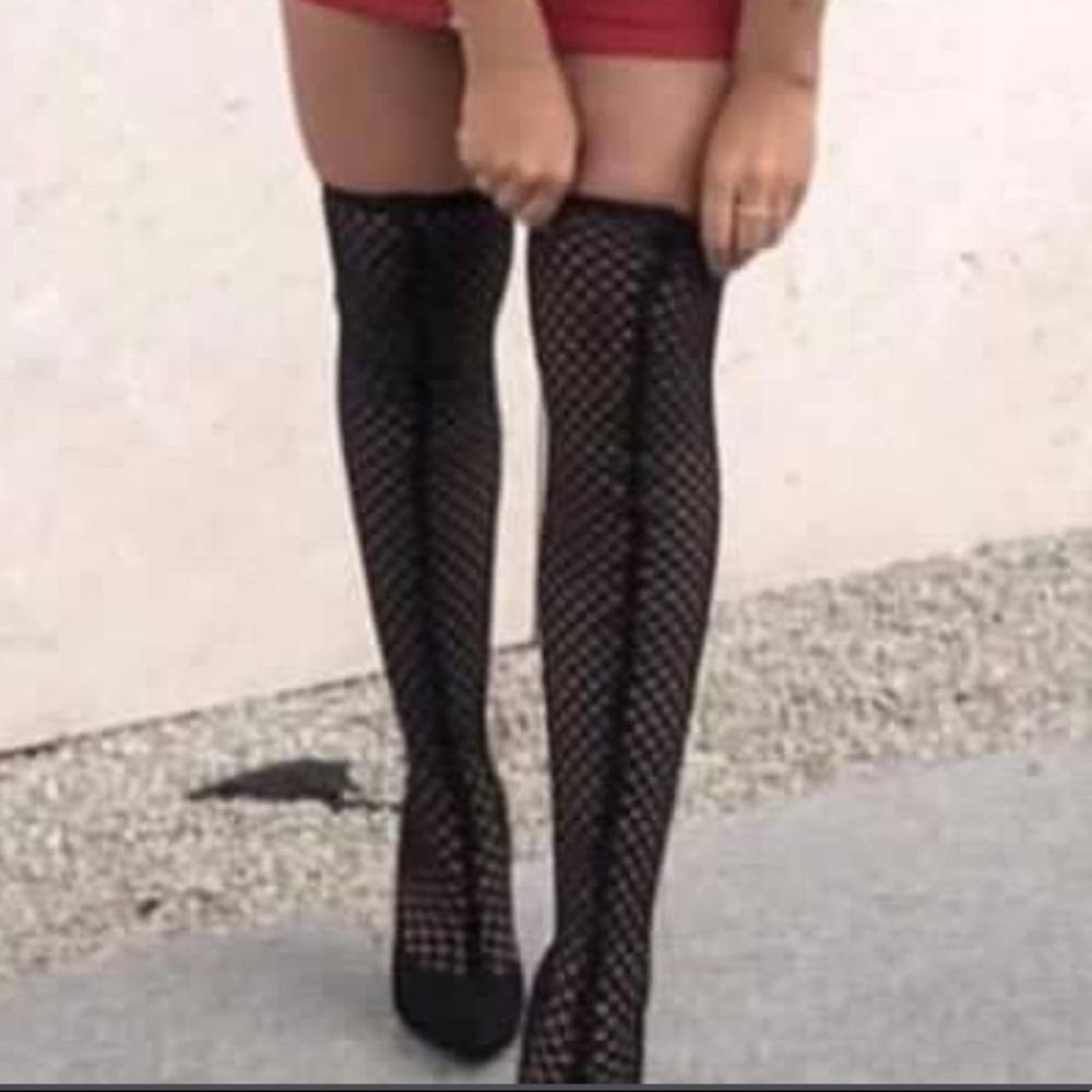Thigh High Fishnet Heels - Picture 2 of 3